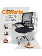 Kit 2 Cadeiras Escritório Oficial Begônia Ergonômico Preto