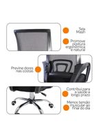 Kit 2 Cadeiras Escritório Oficial Begônia Ergonômico Preto