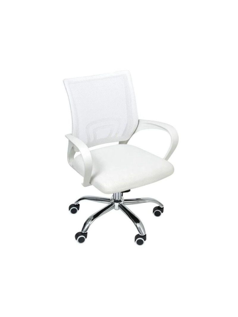 Kit 3 Cadeiras De Escritório Begonia Tela Mesh Ergonômico Branco