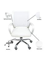 Kit 3 Cadeiras De Escritório Begonia Tela Mesh Ergonômico Branco