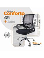 Kit 4 Cadeiras Escritório Oficial Begônia Ergonômica Preto