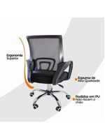 Kit 4 Cadeiras Escritório Oficial Begônia Ergonômica Preto