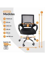 Kit 4 Cadeiras Escritório Oficial Begônia Ergonômica Preto