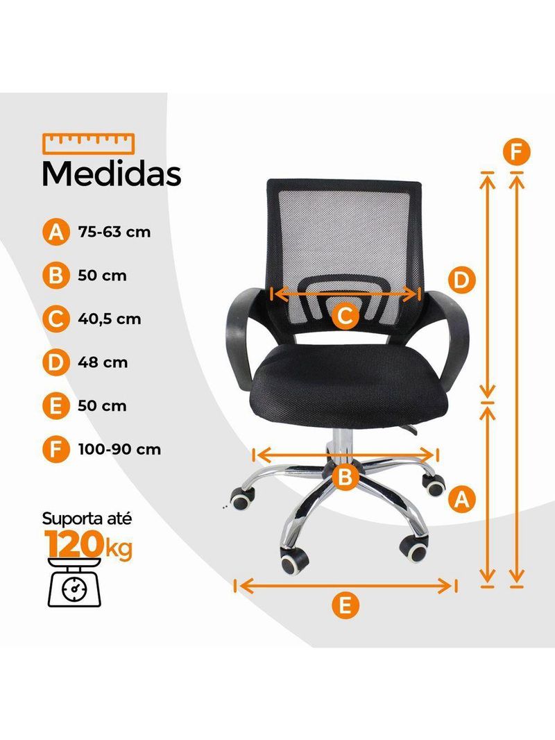 Kit 4 Cadeiras Escritório Oficial Begônia Ergonômica Preto