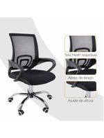Kit 4 Cadeiras Escritório Oficial Begônia Ergonômica Preto