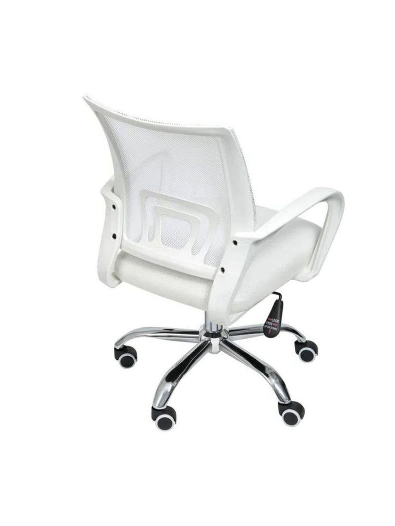Kit 5 Cadeiras De Escritório Begonia Tela Mesh Ergonômica Branco