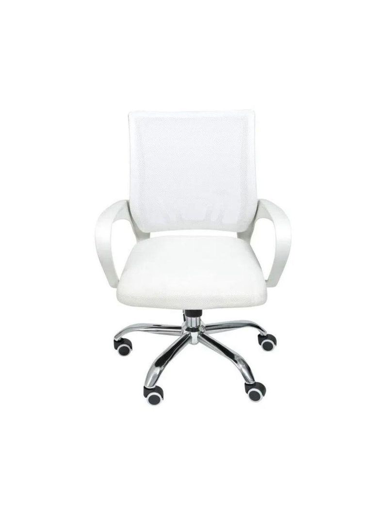 Kit 5 Cadeiras De Escritório Begonia Tela Mesh Ergonômica Branco
