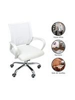Kit 5 Cadeiras De Escritório Begonia Tela Mesh Ergonômica Branco