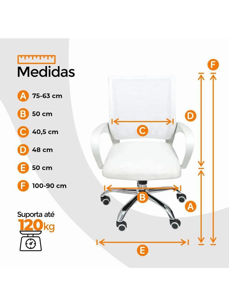 Kit 10 Cadeiras Escritório Oficial Begônia Ergonômico Branco