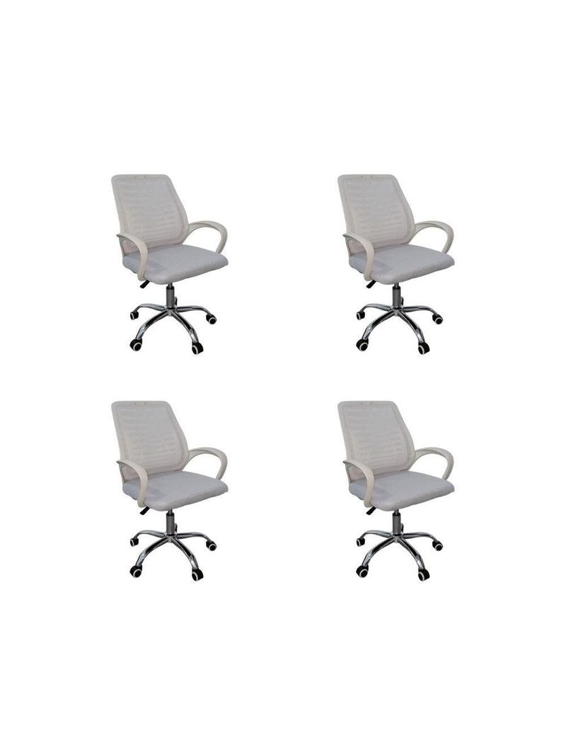 Kit 4 Cadeiras De Escritório Esteirinha Mesh Ergonômica