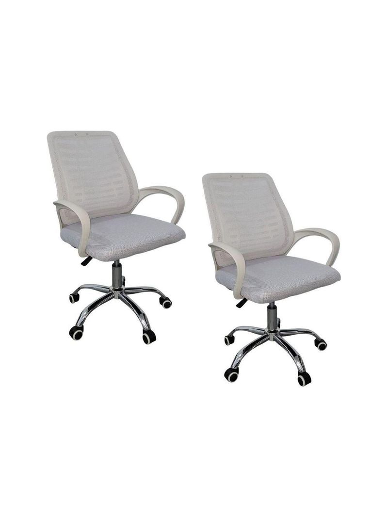 Kit 2 Cadeiras De Escritório Esteirinha Mesh Ergonômica