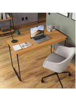 Mesa De Estudos Escrivaninha Home Office Industrial Criare Quarto Escritório Bancada Simples Nature