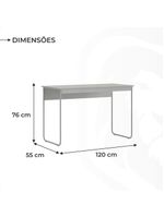 Mesa De Estudos Escrivaninha Home Office Industrial Criare Quarto Escritório Bancada Simples Nature
