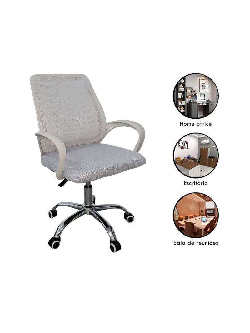 Kit 2 Cadeiras De Escritório Esteirinha Mesh Ergonômica