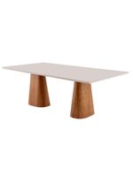 Conjunto Mesa Noronha Com Vidro E 8 Cadeiras Off White