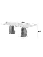 Conjunto Mesa Noronha Com Vidro E 8 Cadeiras Off White