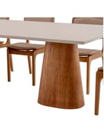 Conjunto Mesa Noronha Com Vidro E 8 Cadeiras Off White
