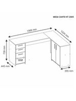 Conjunto Para Escritório 2 Peças Com Escrivaninha Em L E Armário Multiuso 4 Portas Branco Notável Móveis Branco
