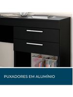 Conjunto Para Escritório 2 Mesas 2 Armários Altos Preto