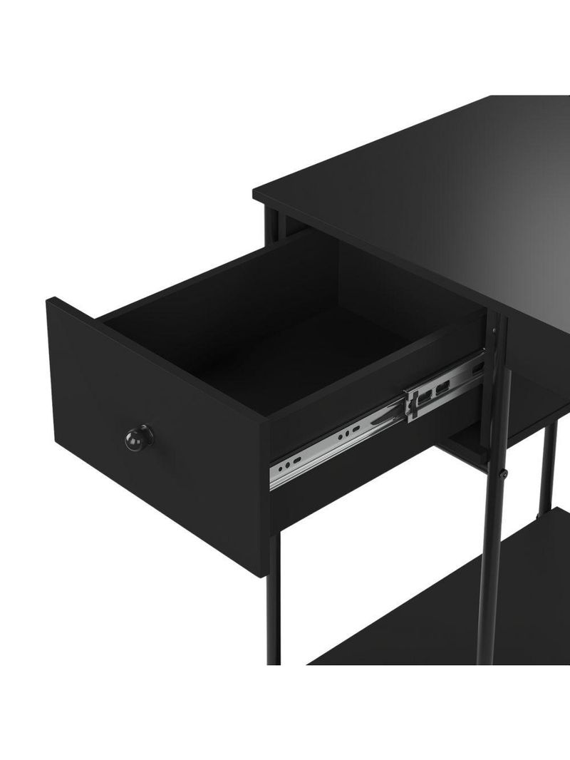 Escrivaninha Home Office Mesa De Estudo Escritório Quarto Gaveta Estilo Industrial Criare Preto