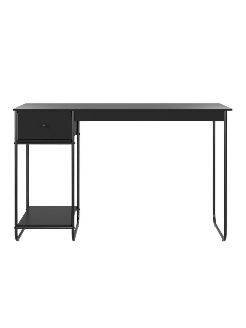 Escrivaninha Home Office Mesa De Estudo Escritório Quarto Gaveta Estilo Industrial Criare Preto