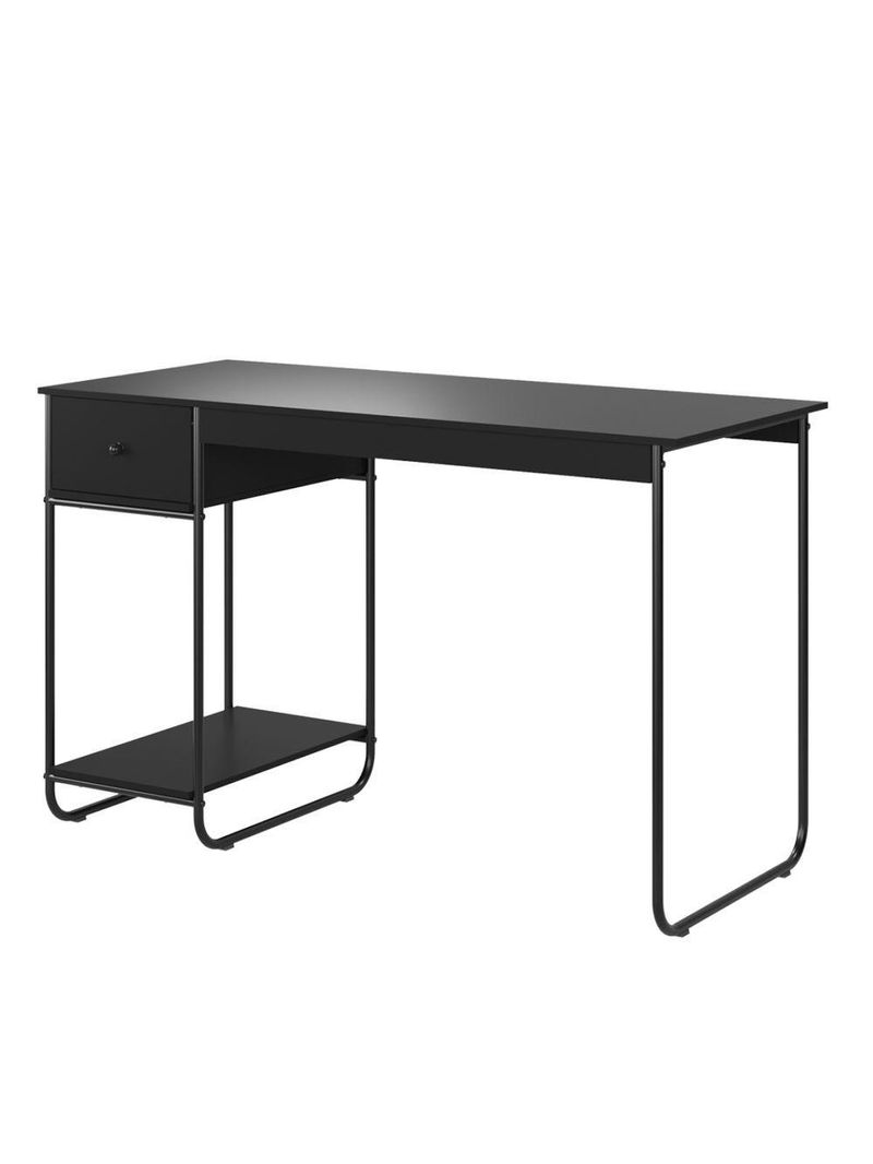 Escrivaninha Home Office Mesa De Estudo Escritório Quarto Gaveta Estilo Industrial Criare Preto