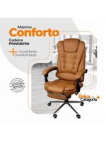Cadeira De Escritório Oficial Presidente Ergonômic Apoio Pés Marrom