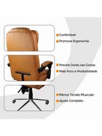 Cadeira De Escritório Oficial Presidente Ergonômic Apoio Pés Marrom