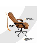 Cadeira De Escritório Oficial Presidente Ergonômic Apoio Pés Marrom
