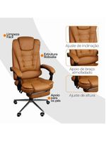 Cadeira De Escritório Oficial Presidente Ergonômic Apoio Pés Marrom