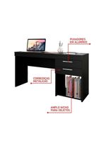 Conjunto Para Escritório 2 Mesas E 1 Armário Multiuso 4 Portas Preto Tx Notável Móveis Preto Tx