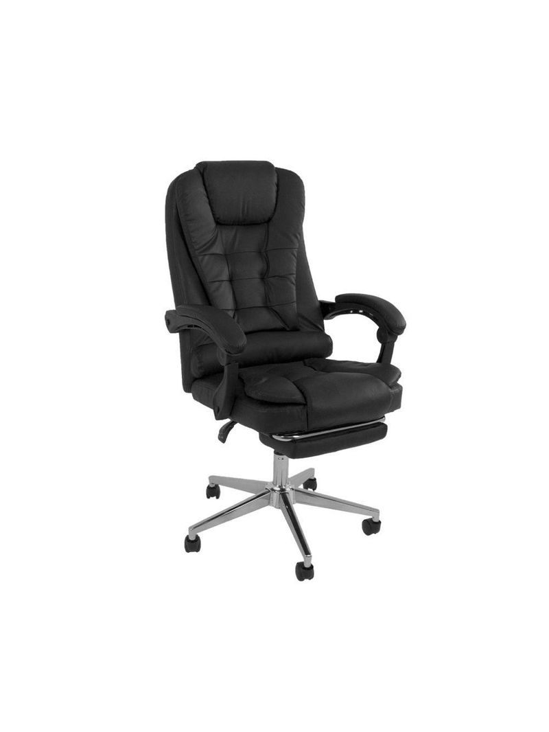 Cadeira De Escritório Oficial Presidente Ergonômic Apoio Pés Preto