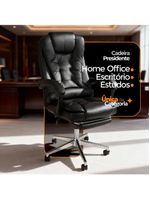 Cadeira De Escritório Oficial Presidente Ergonômic Apoio Pés Preto