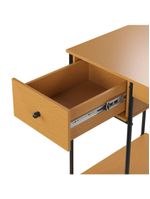 Escrivaninha Home Office Mesa De Estudo Escritório Quarto Gaveta Estilo Industrial Criare Nature