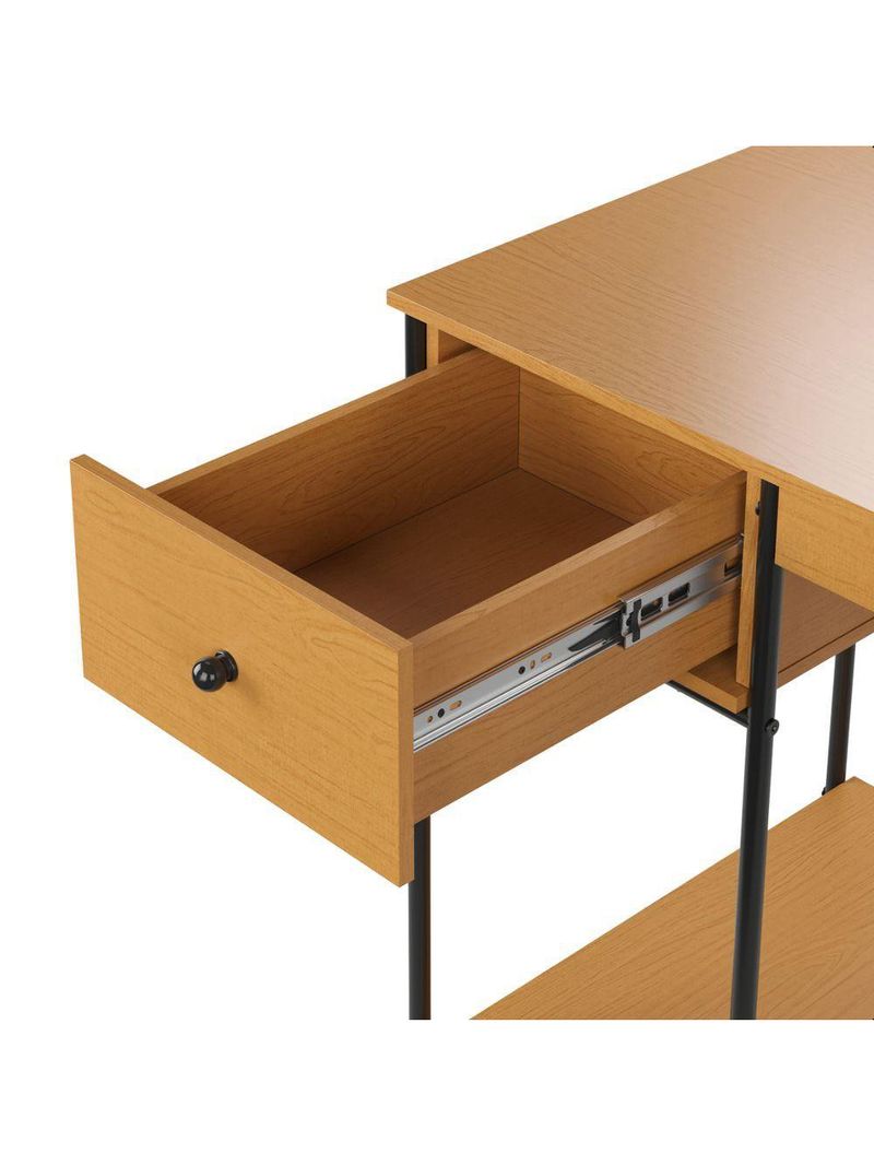 Escrivaninha Home Office Mesa De Estudo Escritório Quarto Gaveta Estilo Industrial Criare Nature