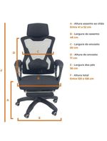 Cadeira De Escritório Presidente Executiva Oficial  Preto