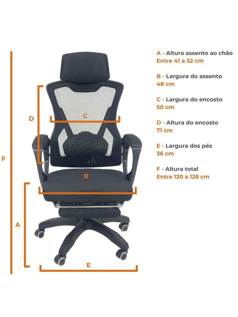 Cadeira De Escritório Presidente Executiva Oficial  Preto