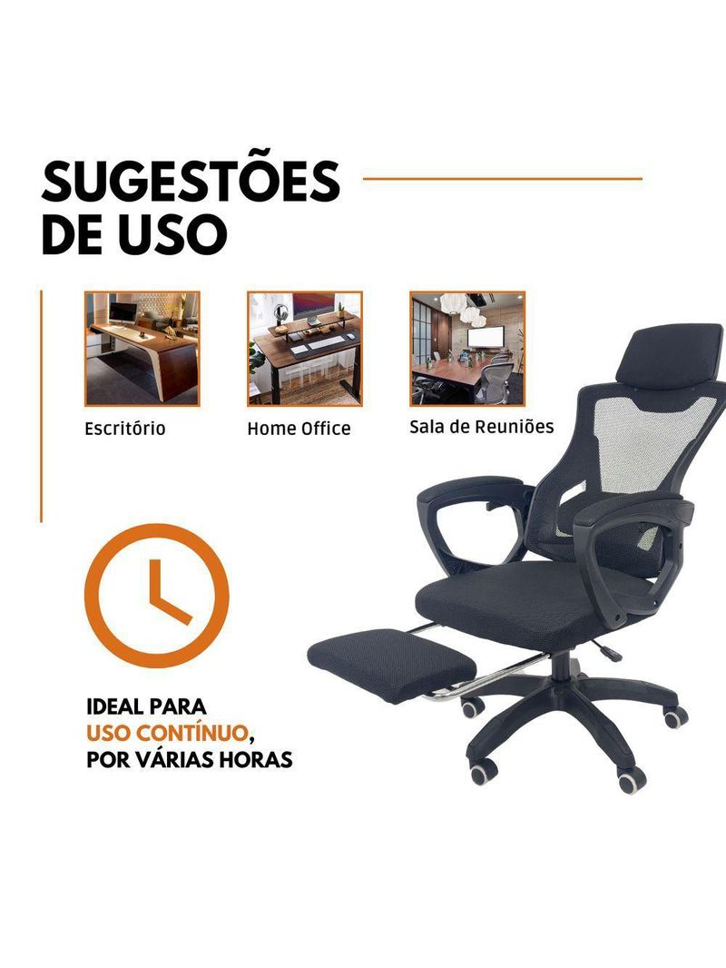 Cadeira De Escritório Presidente Executiva Oficial  Preto