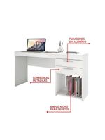 Conjunto Para Escritório 2 Mesas 2 Armários Altos Branco