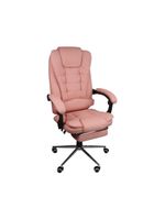Cadeira De Escritório Oficial Presidente Ergonômic Apoio Pés Rosa Chiclete