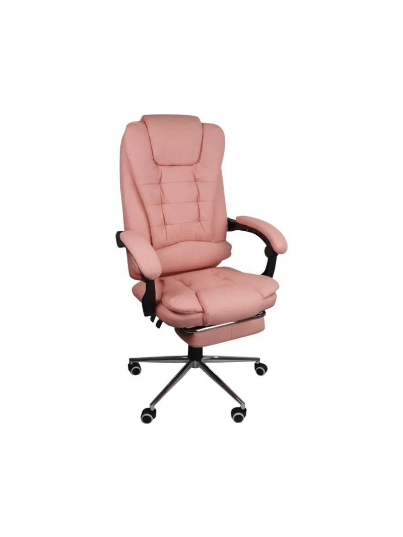 Cadeira De Escritório Oficial Presidente Ergonômic Apoio Pés Rosa Chiclete