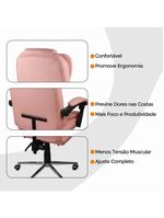Cadeira De Escritório Oficial Presidente Ergonômic Apoio Pés Rosa Chiclete