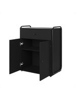 Armário Multiuso Organizador Estilo Industrial Com Gaveta E 2 Portas Escritório Quarto Preto