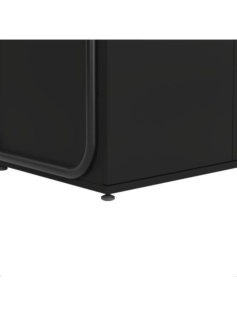 Armário Multiuso Organizador Estilo Industrial Com Gaveta E 2 Portas Escritório Quarto Preto