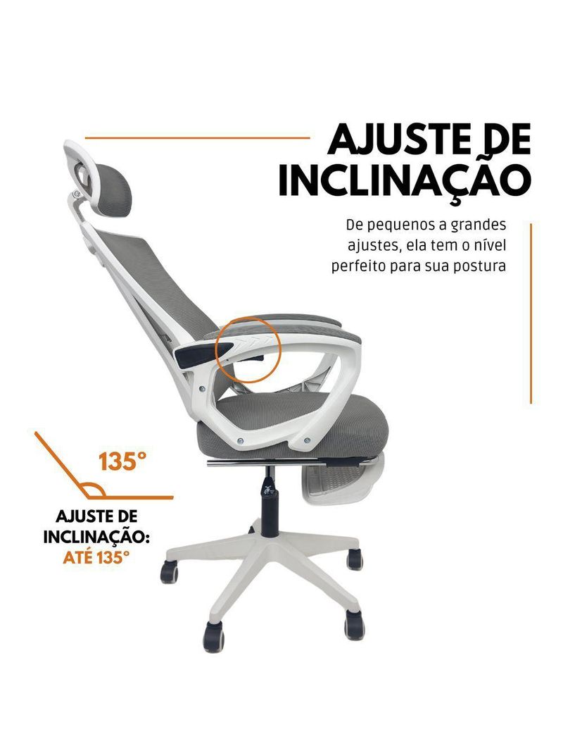Cadeira De Escritório Presidente Executiva Oficial Paris Cinza
