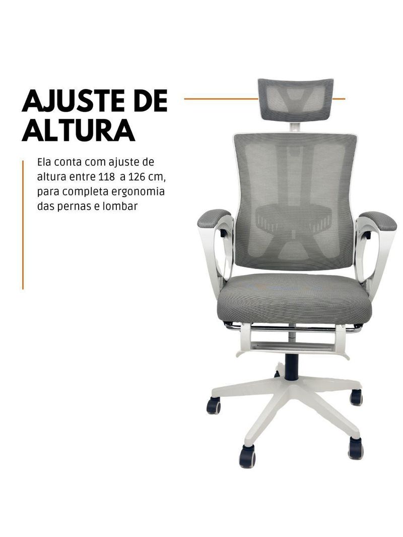 Cadeira De Escritório Presidente Executiva Oficial Paris Cinza