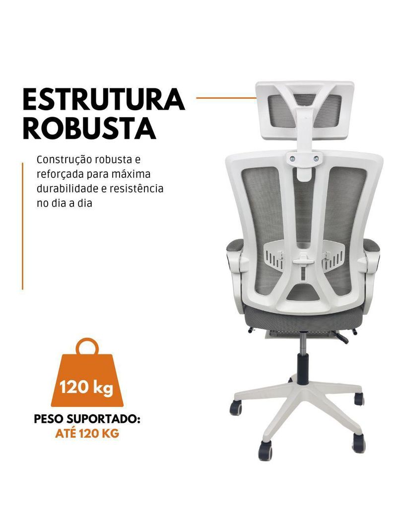 Cadeira De Escritório Presidente Executiva Oficial Paris Cinza