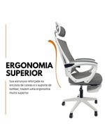 Cadeira De Escritório Presidente Executiva Oficial Paris Cinza