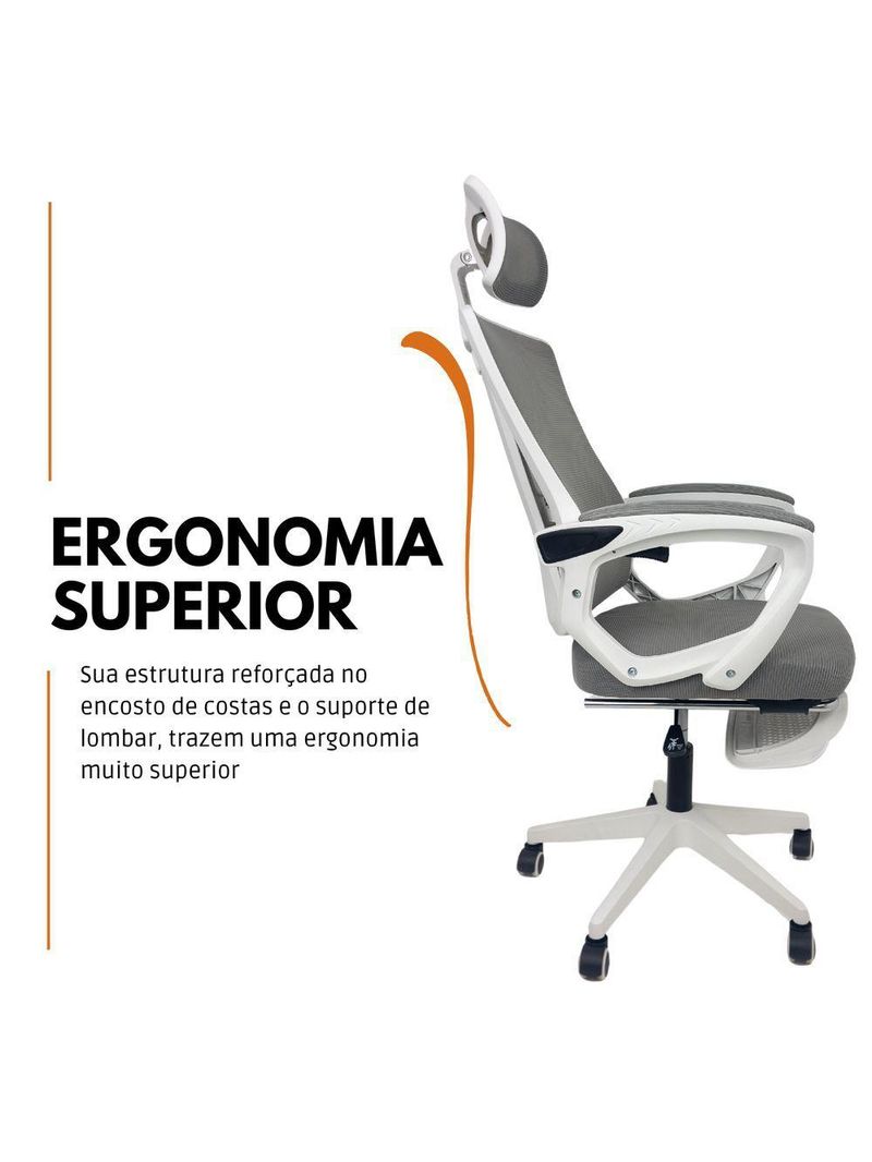 Cadeira De Escritório Presidente Executiva Oficial Paris Cinza
