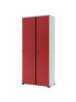Armário Aço Escritório Fechadura 4 Prateleiras Ea301 Vermelho